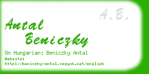 antal beniczky business card